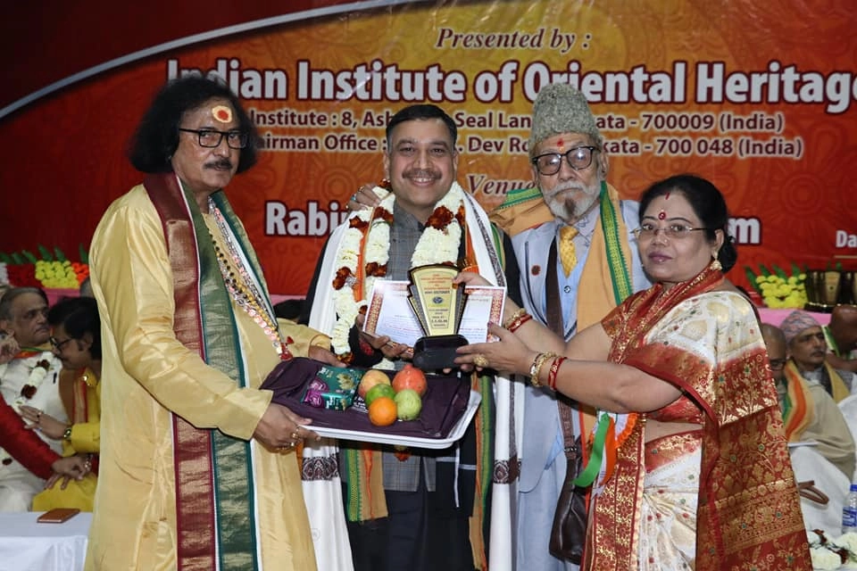 Dr. Prateek Mishrapuri - Vedic astrologer in India for foreign tour astrology consultation being honoured