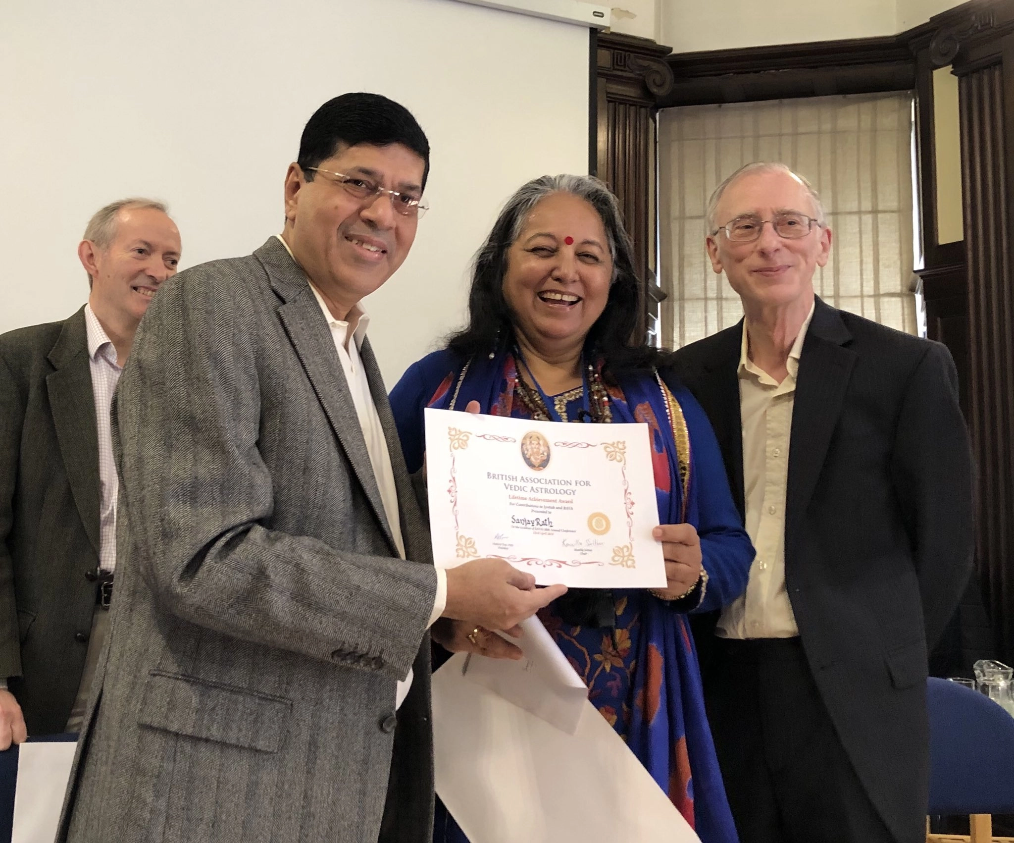 Sanjay Rath - Famous astrologer in India for career consultation receiving certificate