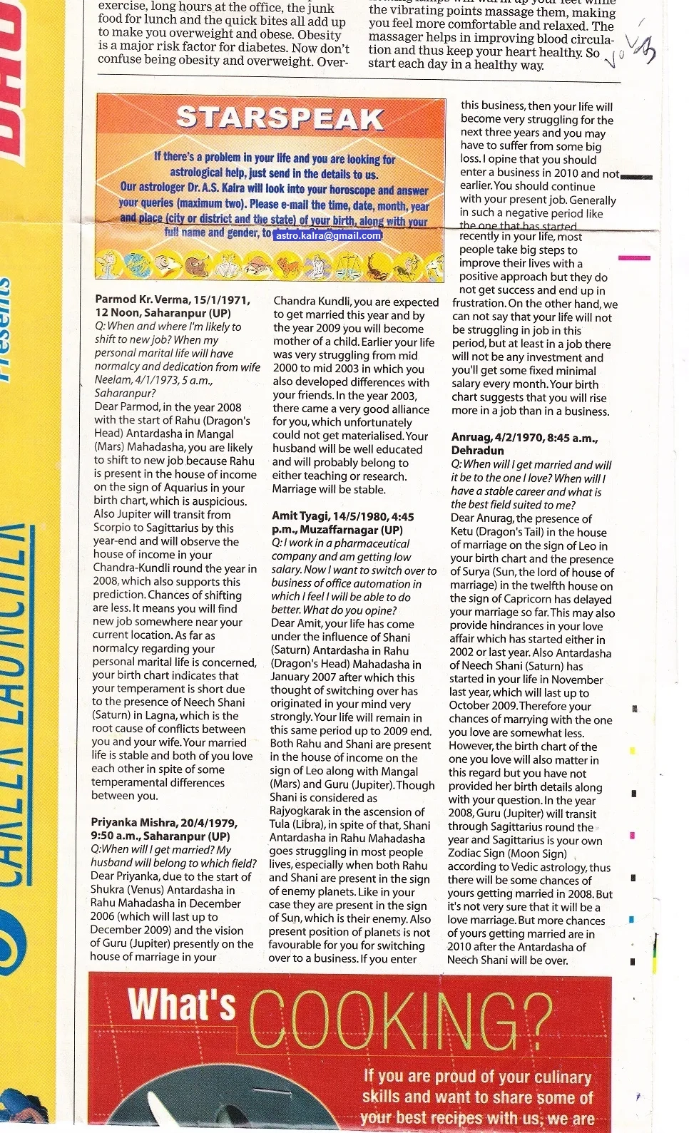 StarSpeak column by Dr.A.S.Kalra in The Times of India - Doon Plus